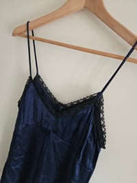 Image 3 of Pre loved Topshop Navy blue lace trim romper 