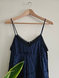 Image 2 of Pre loved Topshop Navy blue lace trim romper 