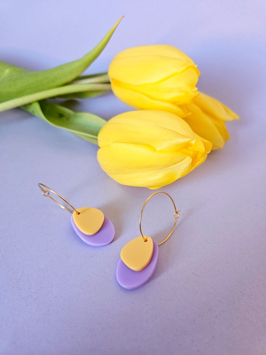 Image of Pendientes PALM - Lila-amarillo