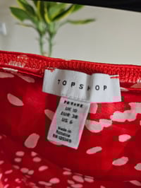 Image 4 of Pre loved Topshop delicate red and white polka mini skirt 