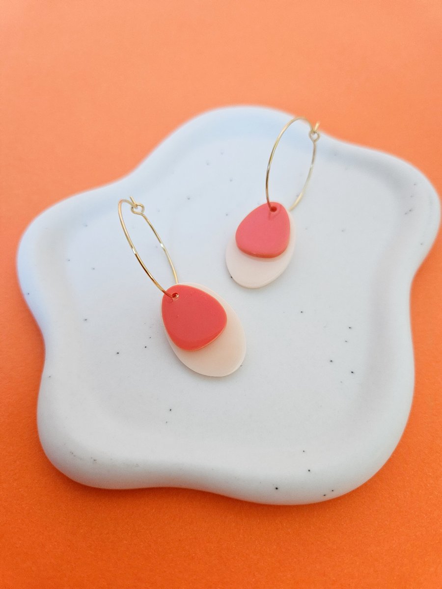 Image of Pendientes PALM - Coral-nude