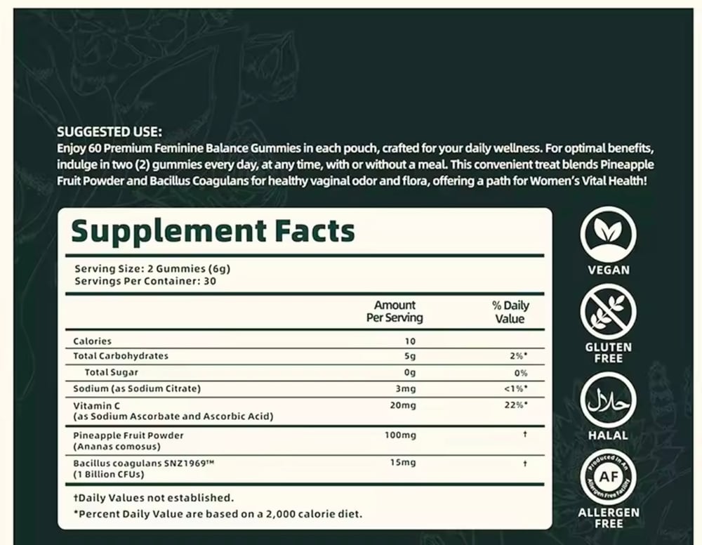 Image of Vegan Feminine Healthy PH Gummies