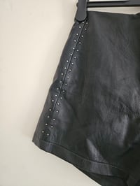 Image 5 of Vintage black leather studded shorts