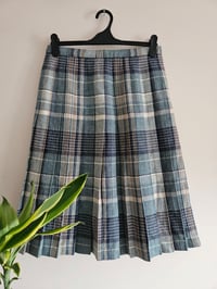 Image 1 of Vintage wool plaid tartan midi skirt