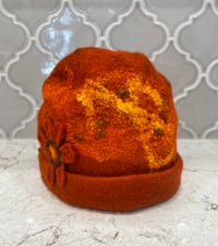 Image 1 of Felted Hat with Flower brooch