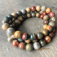 Image 2 of Red Creek Jasper Beaded Bracelet – Calming, Protective & Grounding