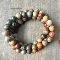 Image 1 of Red Creek Jasper Beaded Bracelet – Calming, Protective & Grounding