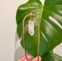 Image 3 of Clear Quartz Crystal &amp; Brass Plant Stake