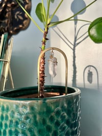 Image 4 of Clear Quartz Crystal &amp; Brass Plant Stake