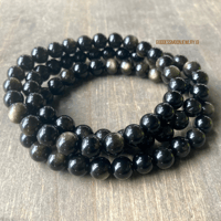 Image 1 of Golden Sheen Obsidian Bracelet – Protection & Negative Energy Defense 