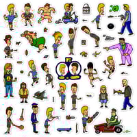 Image 1 of Beavis and Butt-Head Genesis Sticker Set (50 Pieces)