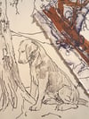 The Dog Beneath a Pine Tree Stone Lithograph Print