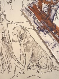 Image 6 of The Dog Beneath a Pine Tree Stone Lithograph Print