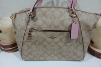 Image 1 of Coach Prairie Satchel in signature canvas (pink)