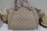 Image 2 of Coach Prairie Satchel in signature canvas (pink)