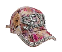 Image 1 of Sexy pink -Rhinestone cap.