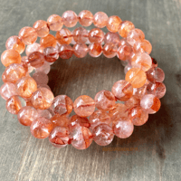 Image 2 of Fire Quartz Beaded Bracelet, Sacral Chakra Stone, Stretchy Bracelet, Boho Jewelry, Gemstone Bracelet
