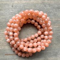 Image 2 of Peach Moonstone Beaded Bracelet – Sacral Chakra: Ignite Creativity & Divine Feminine Energy 