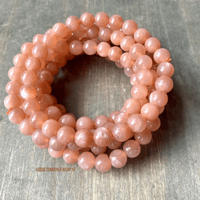 Image 1 of Peach Moonstone Beaded Bracelet – Sacral Chakra: Ignite Creativity & Divine Feminine Energy 