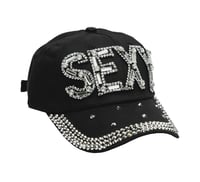 Image 2 of Sexy Black-Rhinestone cap.