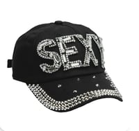 Image 1 of Sexy Black-Rhinestone cap.