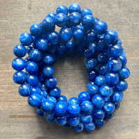 Image 1 of Blue Kyanite Beaded Bracelet – Throat & Third Eye Chakra, Intuition & Psychic Abilities