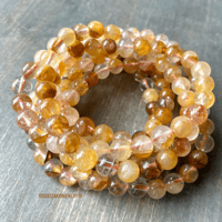 Image 1 of Golden Healer Quartz Beaded Bracelet – Solar Plexus Chakra: Healing & Confidence Boost