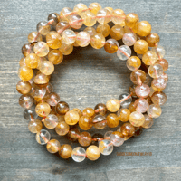 Image 2 of Golden Healer Quartz Beaded Bracelet – Solar Plexus Chakra: Healing & Confidence Boost