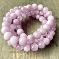 Image 1 of Kunzite Beaded Bracelet – Heart Healing Crystal, Love & Compassion Stone