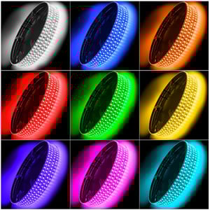Image of ORACLE RGB COLORSHIFT LED Wheel Rings - Single Row (4) With BC2 Controller 