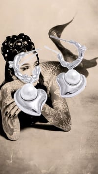 Image 1 of Heart of Pearl Earrings 