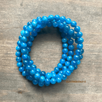 Image 2 of Blue Apatite Beaded Bracelet | For Throat Chakra Activation and Communication