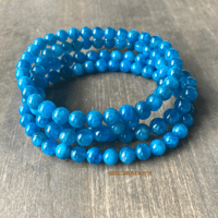 Image 1 of Blue Apatite Beaded Bracelet | For Throat Chakra Activation and Communication