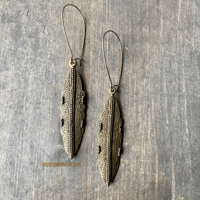 Image 2 of Long Bronze Tribal Earrings | Boho Statement Dangle Earrings | Bohemian Jewelry 