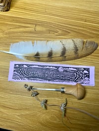 Image 1 of Barred Owl in flight mini print 