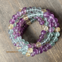 Image 2 of Rainbow Fluorite Beaded Bracelet | Chakra Healing & Emotional Clarity