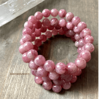 Image 2 of Lavender Rose Quartz Beaded Bracelet | Heart Chakra Healing & Emotional Balance