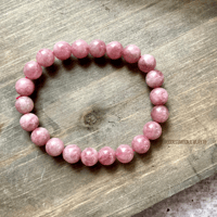 Image 3 of Lavender Rose Quartz Beaded Bracelet | Heart Chakra Healing & Emotional Balance