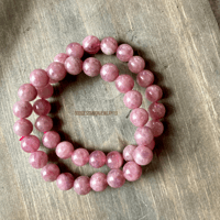Image 1 of Lavender Rose Quartz Beaded Bracelet | Heart Chakra Healing & Emotional Balance