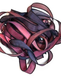 Image 3 of 1PC. BLACK CHERRY 42" Hand Dyed Finished Edge Silk Wrist Wrap Bracelet/Jewelry/Craft Ribbons