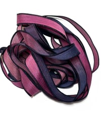Image 4 of 1PC. BLACK CHERRY 42" Hand Dyed Finished Edge Silk Wrist Wrap Bracelet/Jewelry/Craft Ribbons