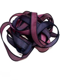 Image 5 of 1PC. BLACK CHERRY 42" Hand Dyed Finished Edge Silk Wrist Wrap Bracelet/Jewelry/Craft Ribbons