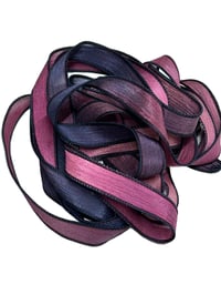 Image 7 of 1PC. BLACK CHERRY 42" Hand Dyed Finished Edge Silk Wrist Wrap Bracelet/Jewelry/Craft Ribbons
