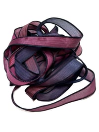 Image 8 of 1PC. BLACK CHERRY 42" Hand Dyed Finished Edge Silk Wrist Wrap Bracelet/Jewelry/Craft Ribbons