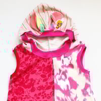 Image 2 of magenta pink red tiedye 10/12 spring rabbit ears hooded hoodie hood tunic top tank bunny shirt vest