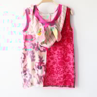 Image 3 of magenta pink red tiedye 10/12 spring rabbit ears hooded hoodie hood tunic top tank bunny shirt vest