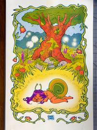 Image 1 of Sleepy Snail Girl Riso Print