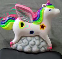 Image 2 of Handpainted Rainbow Unicorn Light-up Ceramic Knick Knack
