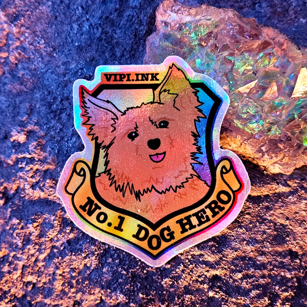 Smoky The Dog Hero Sticker