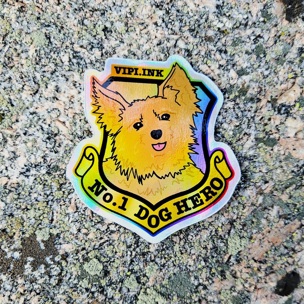 Smoky The Dog Hero Sticker